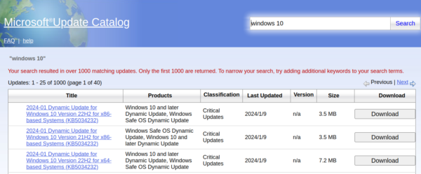 與 windows 10 有關的更新檔