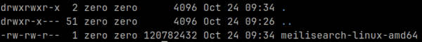 meilisearch binary after downloaded